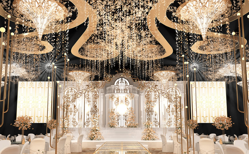 巴里坤花木兰喜事汇金色大厅效果展示